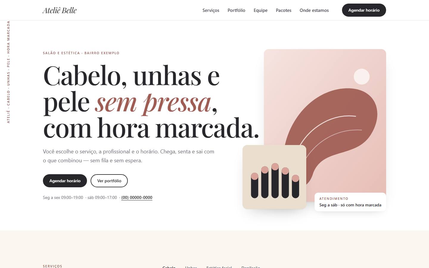 Captura do modelo de salão de estética