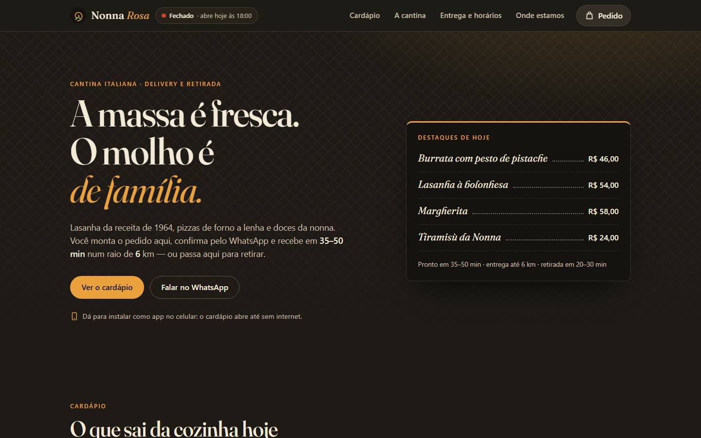 Captura do modelo de restaurante com delivery