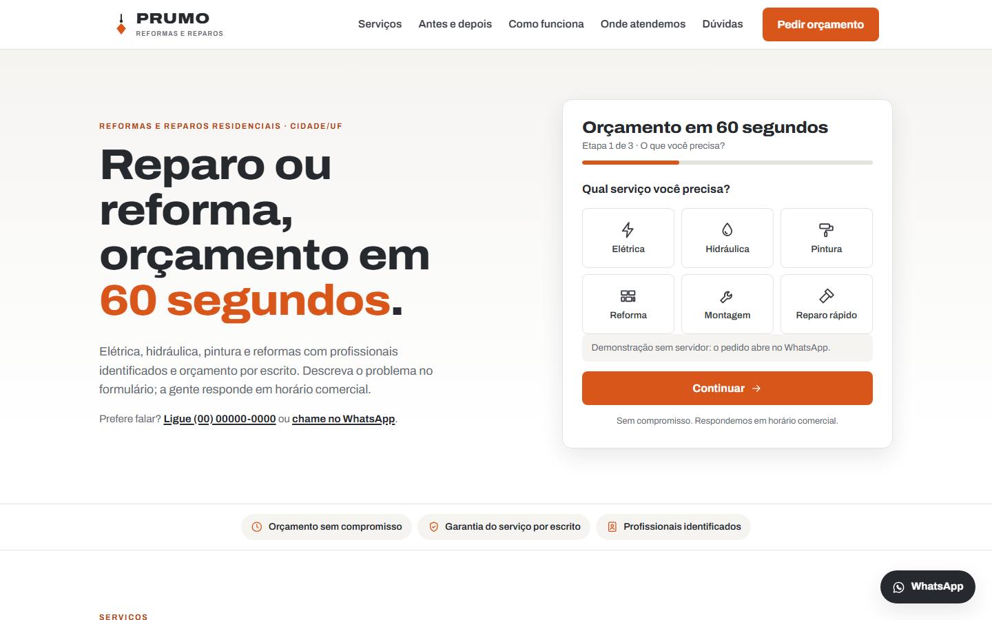 Captura do modelo de serviços residenciais
